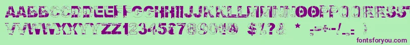 Шрифт Falloutfont – фиолетовые шрифты на зелёном фоне