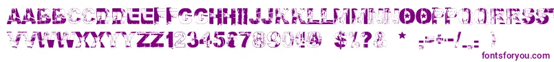 Falloutfont-fontti – violetit fontit valkoisella taustalla