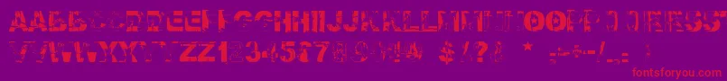 フォントFalloutfont – 紫の背景に赤い文字