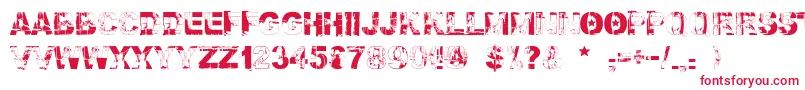 Шрифт Falloutfont – красные шрифты на белом фоне