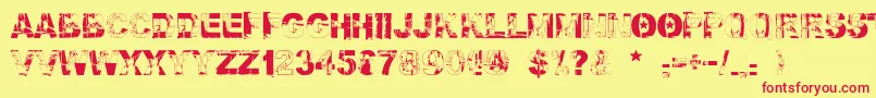 Falloutfont Font – Red Fonts on Yellow Background