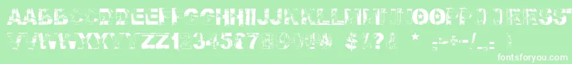 フォントFalloutfont – 緑の背景に白い文字