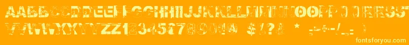 フォントFalloutfont – オレンジの背景に黄色の文字