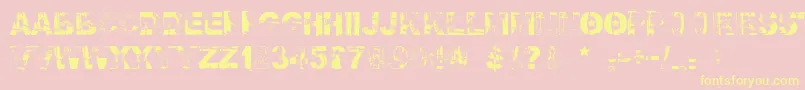 Falloutfont Font – Yellow Fonts on Pink Background