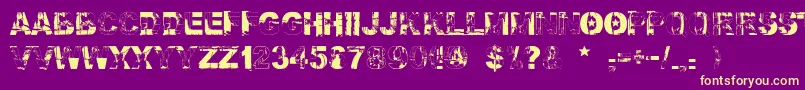 Falloutfont-fontti – keltaiset fontit violetilla taustalla
