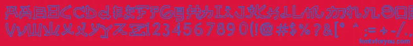 AlmostJapaneseCartoon Font – Blue Fonts on Red Background