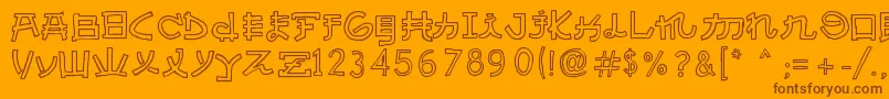 AlmostJapaneseCartoon Font – Brown Fonts on Orange Background