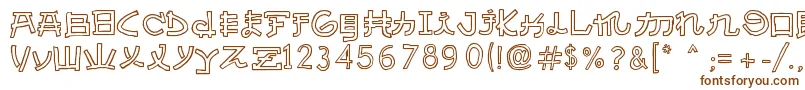 AlmostJapaneseCartoon-fontti – ruskeat fontit valkoisella taustalla