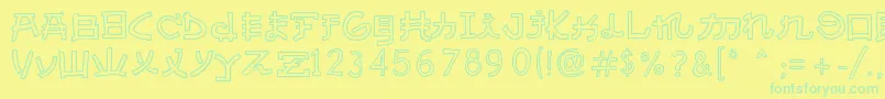 AlmostJapaneseCartoon Font – Green Fonts on Yellow Background