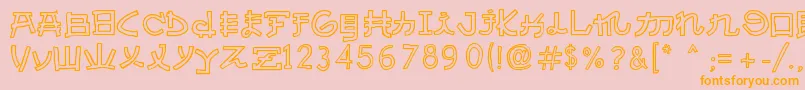 AlmostJapaneseCartoon Font – Orange Fonts on Pink Background