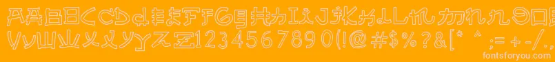 AlmostJapaneseCartoon-fontti – vaaleanpunaiset fontit oranssilla taustalla
