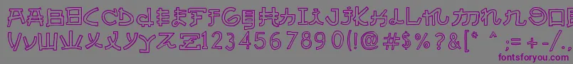 Шрифт AlmostJapaneseCartoon – фиолетовые шрифты на сером фоне