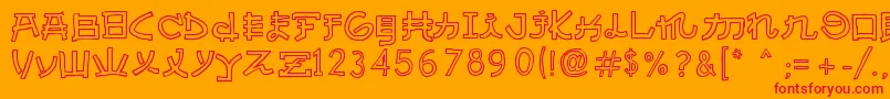 AlmostJapaneseCartoon Font – Red Fonts on Orange Background