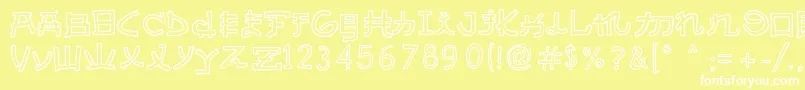 AlmostJapaneseCartoon Font – White Fonts on Yellow Background