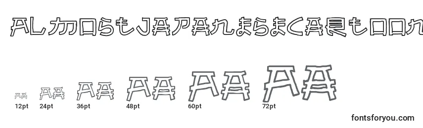 Размеры шрифта AlmostJapaneseCartoon