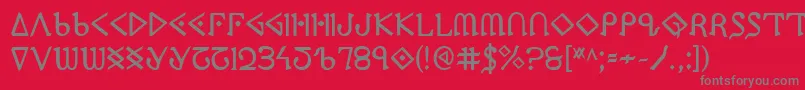 フォントPresleyPressBold – 赤い背景に灰色の文字