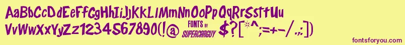 FrostysWinterland Font – Purple Fonts on Yellow Background