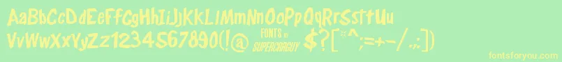 FrostysWinterland Font – Yellow Fonts on Green Background