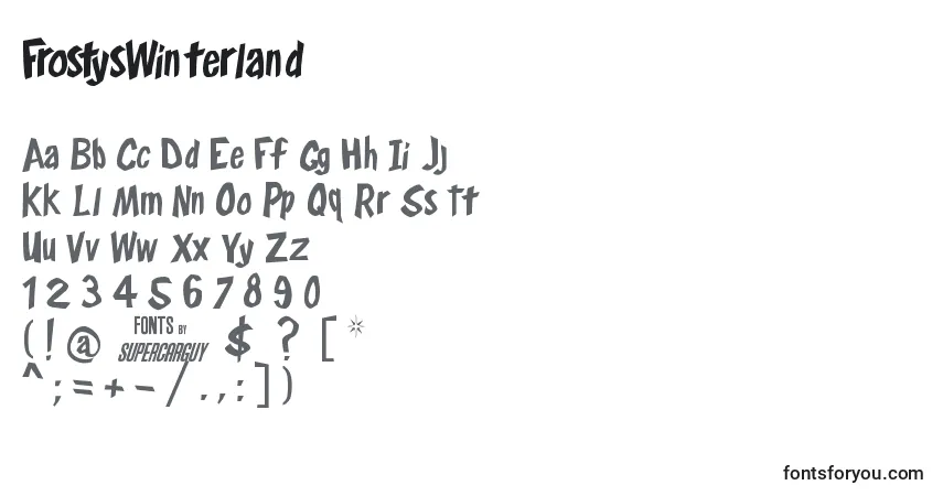 characters of frostyswinterland font, letter of frostyswinterland font, alphabet of  frostyswinterland font