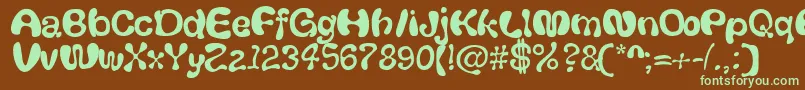 Thickhead Font – Green Fonts on Brown Background