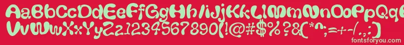 Thickhead Font – Green Fonts on Red Background