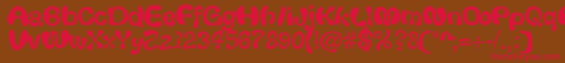 Thickhead Font – Red Fonts on Brown Background