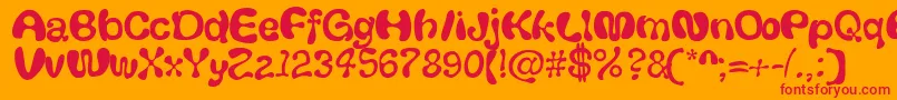 フォントThickhead – オレンジの背景に赤い文字