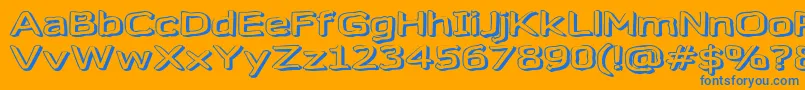 Gazzarelli-Schriftart – Blaue Schriften auf orangefarbenem Hintergrund