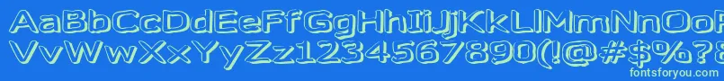 Gazzarelli Font – Green Fonts on Blue Background