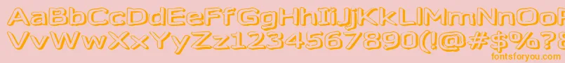 Gazzarelli-Schriftart – Orangefarbene Schriften auf rosa Hintergrund