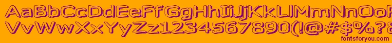 Gazzarelli-Schriftart – Violette Schriften auf orangefarbenem Hintergrund