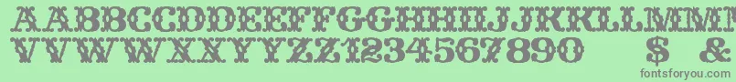 WildWestWind Font – Gray Fonts on Green Background