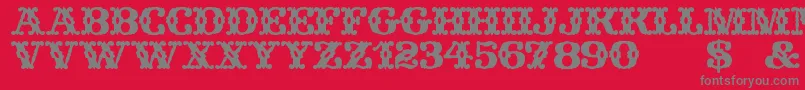 フォントWildWestWind – 赤い背景に灰色の文字