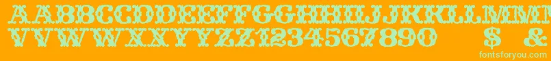 WildWestWind Font – Green Fonts on Orange Background