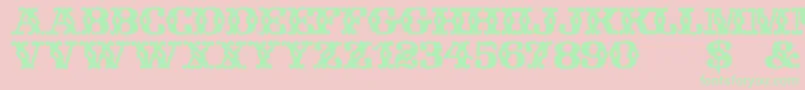 フォントWildWestWind – ピンクの背景に緑の文字