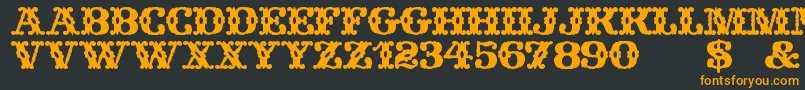 フォントWildWestWind – 黒い背景にオレンジの文字