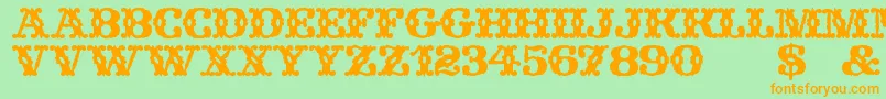 WildWestWind Font – Orange Fonts on Green Background