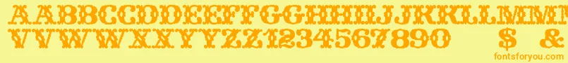 WildWestWind Font – Orange Fonts on Yellow Background