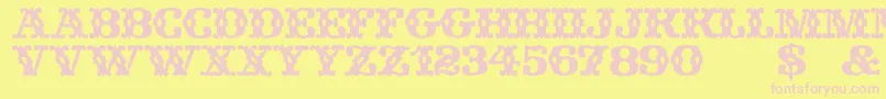 WildWestWind Font – Pink Fonts on Yellow Background