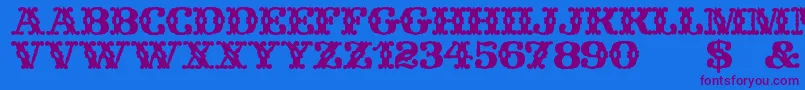 WildWestWind Font – Purple Fonts on Blue Background