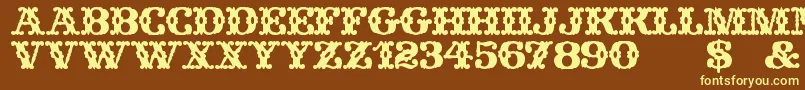 WildWestWind Font – Yellow Fonts on Brown Background