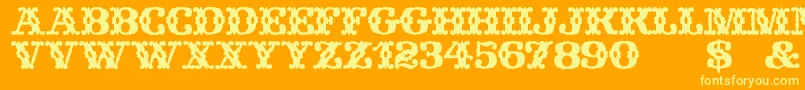 WildWestWind Font – Yellow Fonts on Orange Background