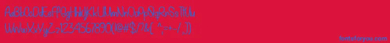 MyDecemberTtf-Schriftart – Blaue Schriften auf rotem Hintergrund