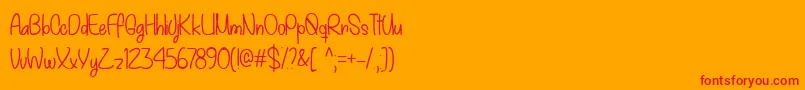 MyDecemberTtf-Schriftart – Rote Schriften auf orangefarbenem Hintergrund
