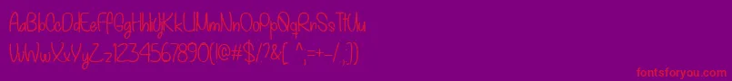 MyDecemberTtf Font – Red Fonts on Purple Background