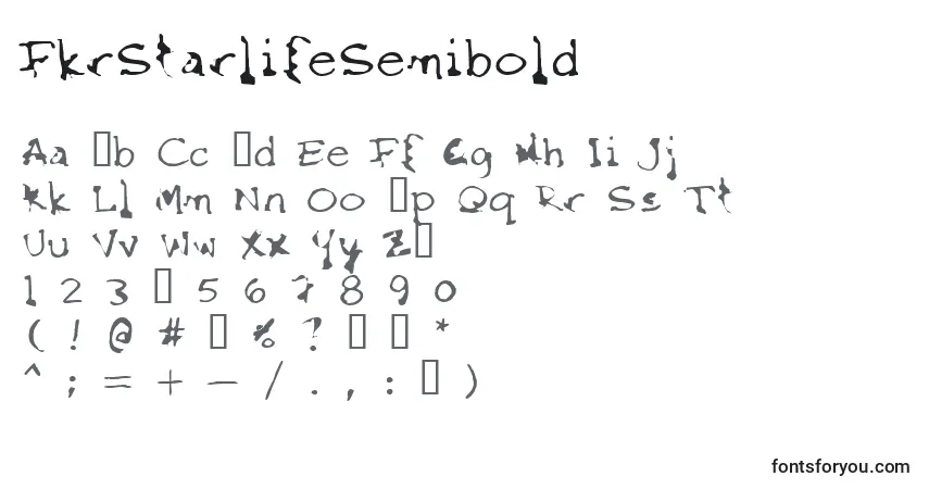 Czcionka FkrStarlifeSemibold – alfabet, cyfry, specjalne znaki