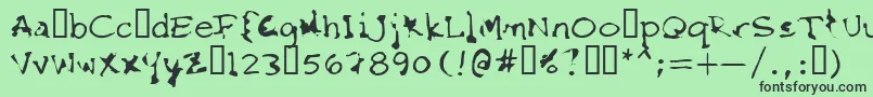 Шрифт FkrStarlifeSemibold – чёрные шрифты на зелёном фоне