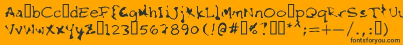 フォントFkrStarlifeSemibold – 黒い文字のオレンジの背景