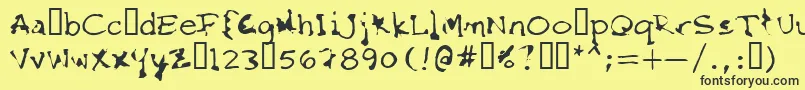 Шрифт FkrStarlifeSemibold – чёрные шрифты на жёлтом фоне