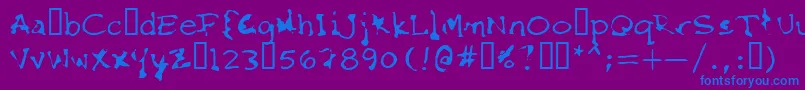 フォントFkrStarlifeSemibold – 紫色の背景に青い文字